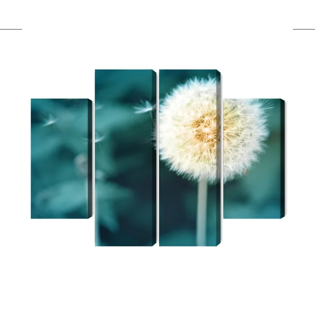 Multi-part Dandelion Flower Close Up Image 3D