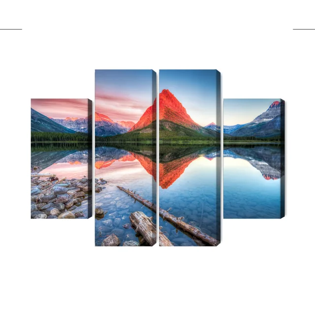 Multi-part Image of Swiftcurrent Lake In The USA