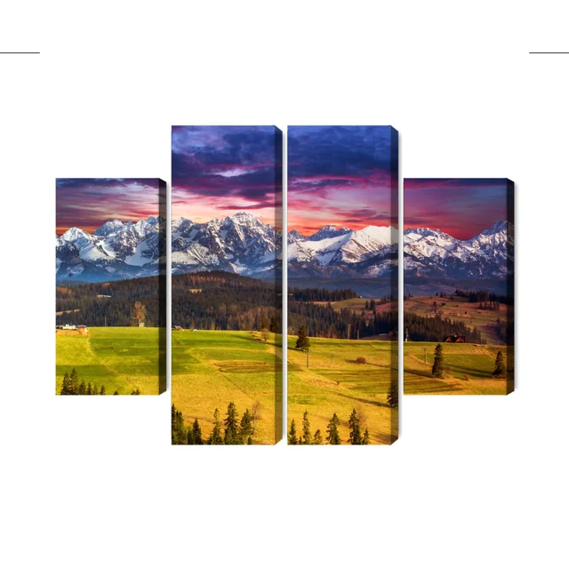 Multi-part Landscape Picture with Polish Tatra Mountains 3D