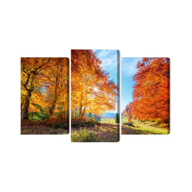 Multi-part painting Colorful Autumn Trees