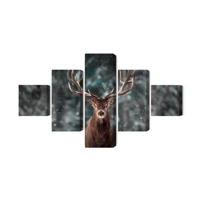 Multi-part painting Deer in the forest 3D