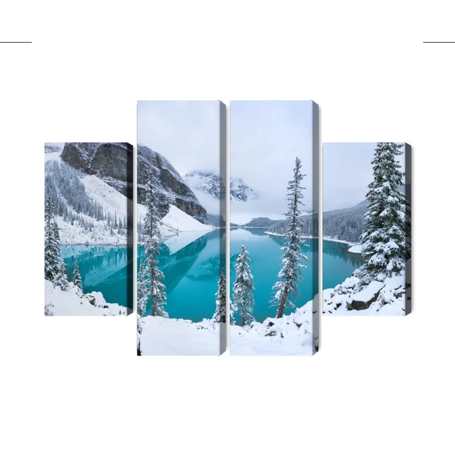 Multi-part painting Moraine Lake in Winter