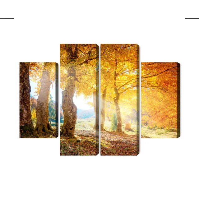 Multi-part painting Sunny Forest in Autumn