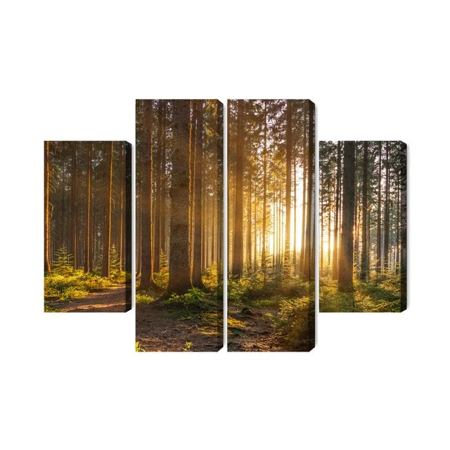 Multi-part painting Sunset in the forest