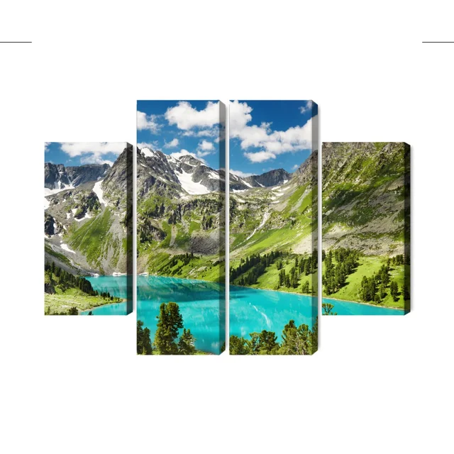 Multi-part Picture Crystal Lake In The Mountains 3D