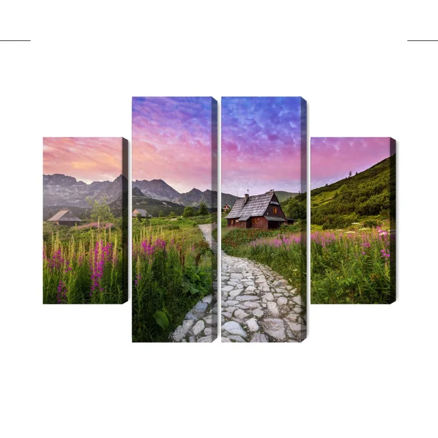 Multi-part Picture Hala Gąsienicowa In Tatra Mountains 3D