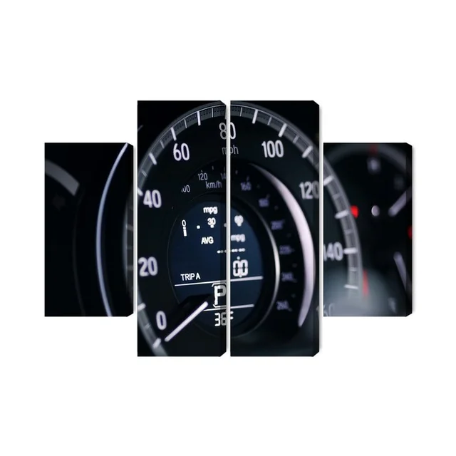 Multi-part Picture Modern Car Speedometer