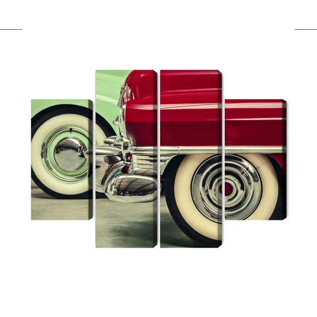 Multi-part Picture Stylish Vintage Car Rims