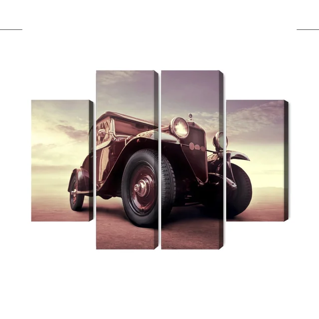 Multi-part Picture Vintage Car With 3D Effect