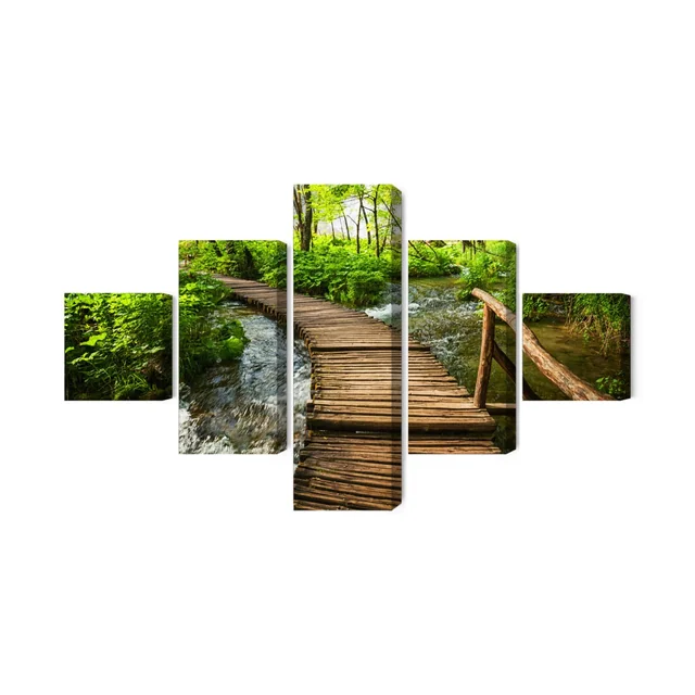 Multi-part Picture Wooden Pier In The Forest