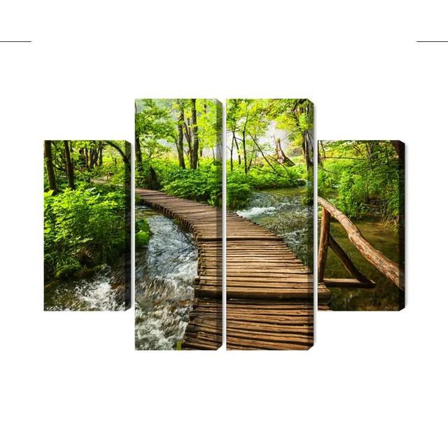 Multi-part Picture Wooden Pier In The Forest