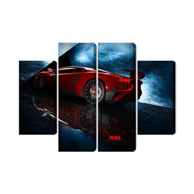 Multi-part Sports Car On Abstract Background Image