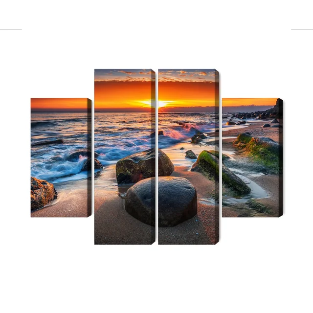 Multi-part Sunset Beach Painting 3D