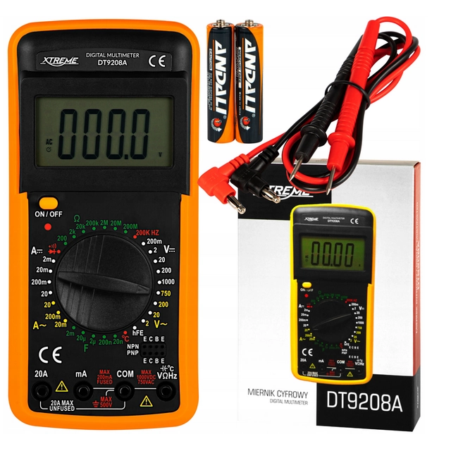 Multimeter, DT9208A merilna naprava za fotovoltaiko