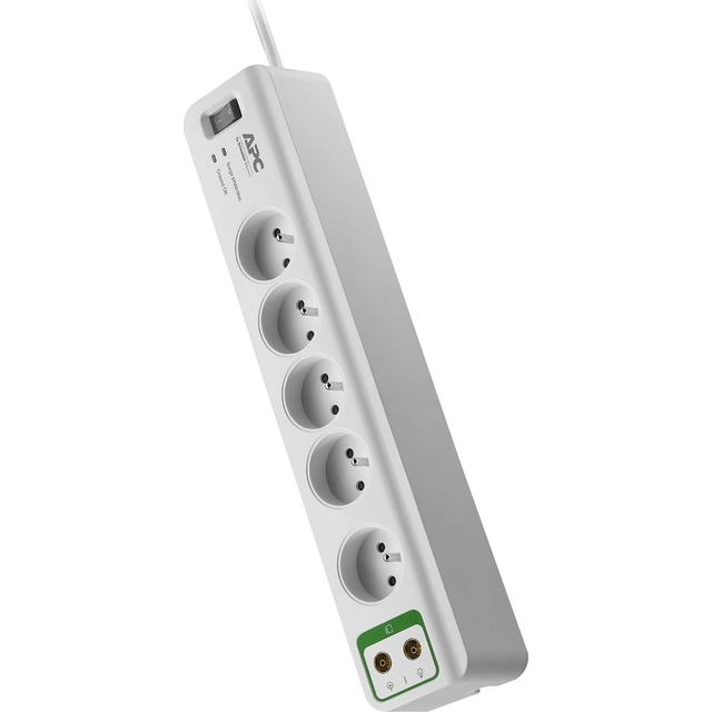 Multipresa APC Essential con protezione da sovratensione 5 prese 1.8 m bianco (PM5V-FR)