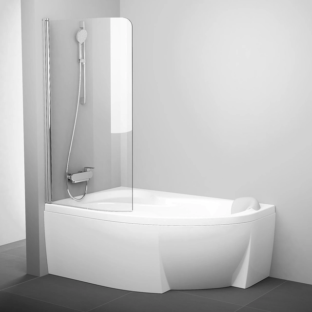 Mur de salle de bain Ravak Rosa, CVSK1 160/170, L brillant+verre Transparent