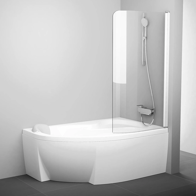 Mur de salle de bain Ravak Rosa, CVSK1 160/170, R blanc+verre Transparent