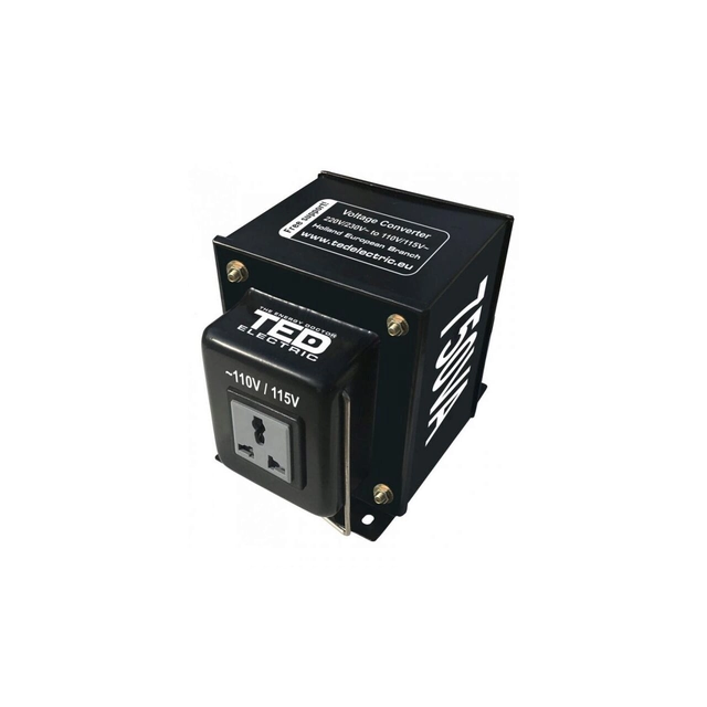 Muuntaja 230-220V - 110-115V 750VA/750W palautuva TED110REV-750VA / TED003690