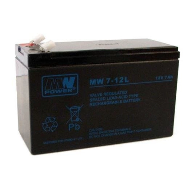 MW Power AGM Batteri AGM 12V/7Ah 6-9 år (bred kontakt)