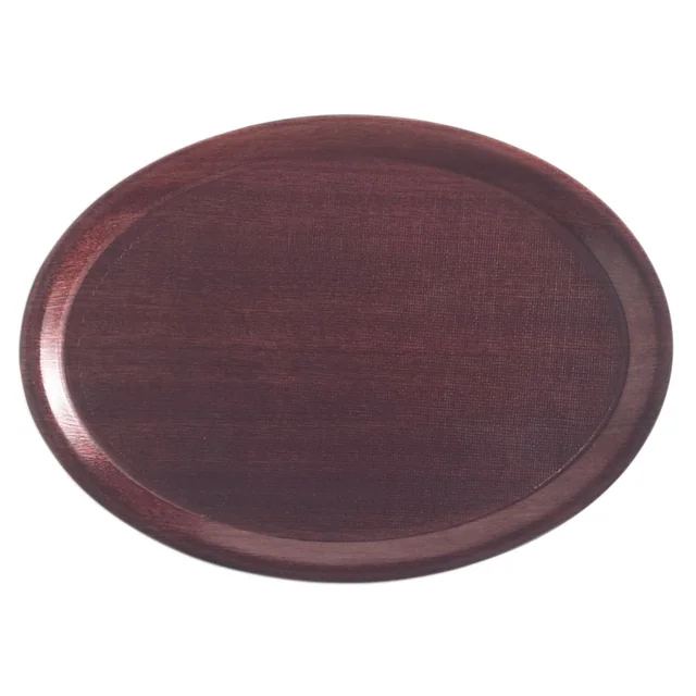 Mykonos serving tray, non-slip, mahogany color, oval, dimensions 200x265 mm, Cambro