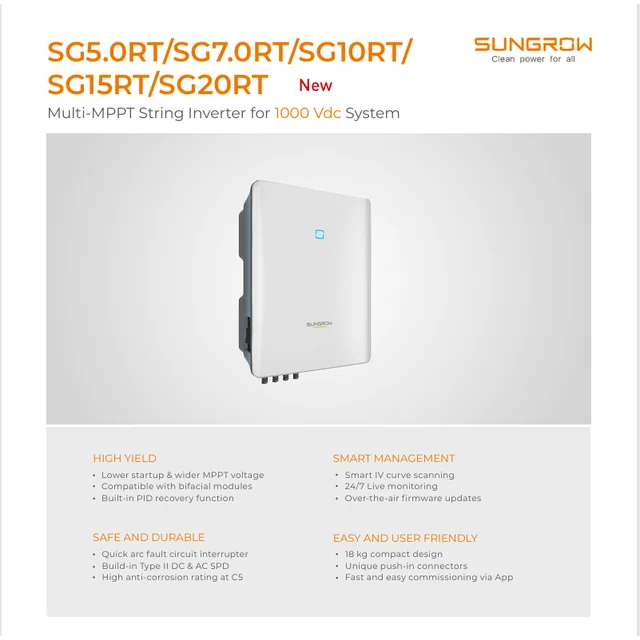 Na falowniku sieciowym Sungrow SG10RT 10000W