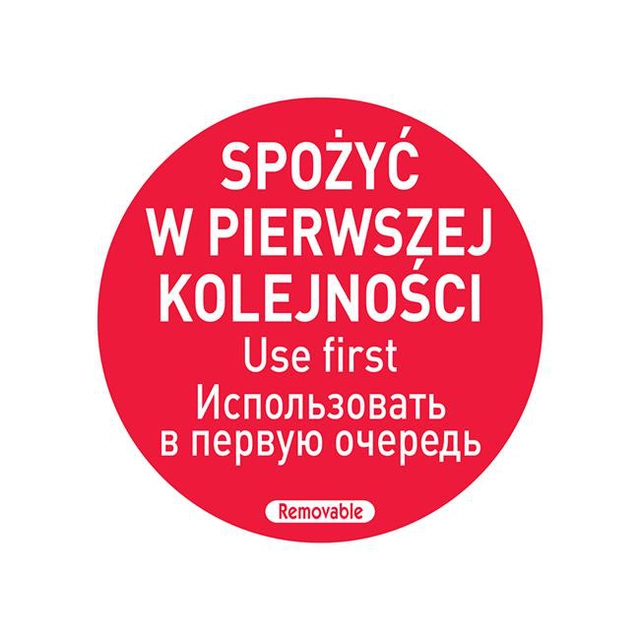 Naklejka food safety – „spożyć w pierwszej kolejności"