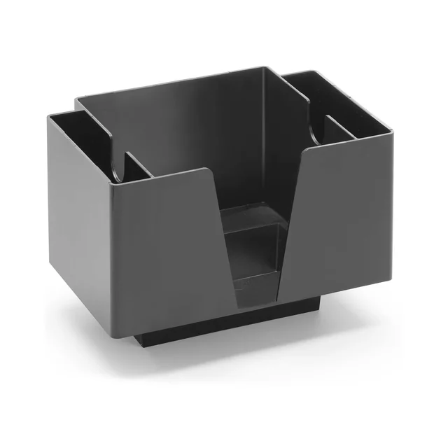 Napkin holder with 3 compartments, Bar up, black, 193x143x(H)136mm