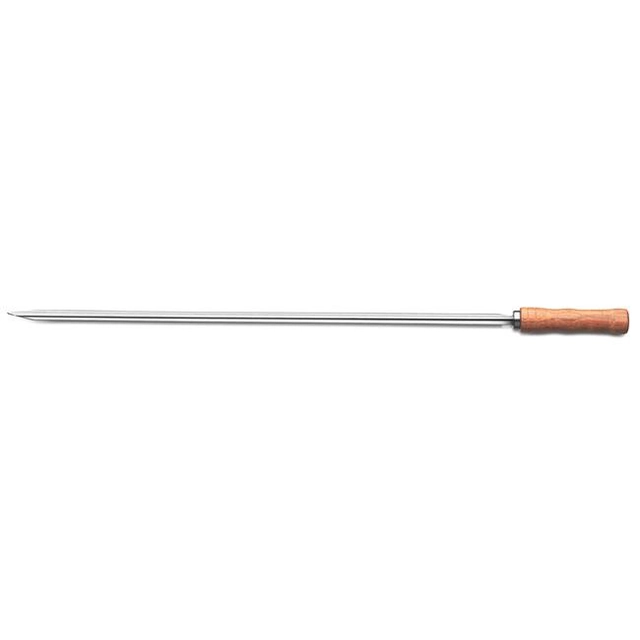 Narrow grill skewer with a wooden handle, Churrasco light brown line