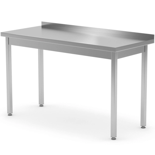 Nástenný oceľový stôl na pracovnú dosku s hranou 140x70x85 cm - Hendi 812693