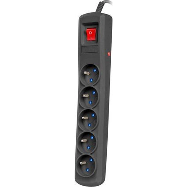 Natec Bercy power strip 400 anti-surge 5 sockets 5 m black (NSP-1715)