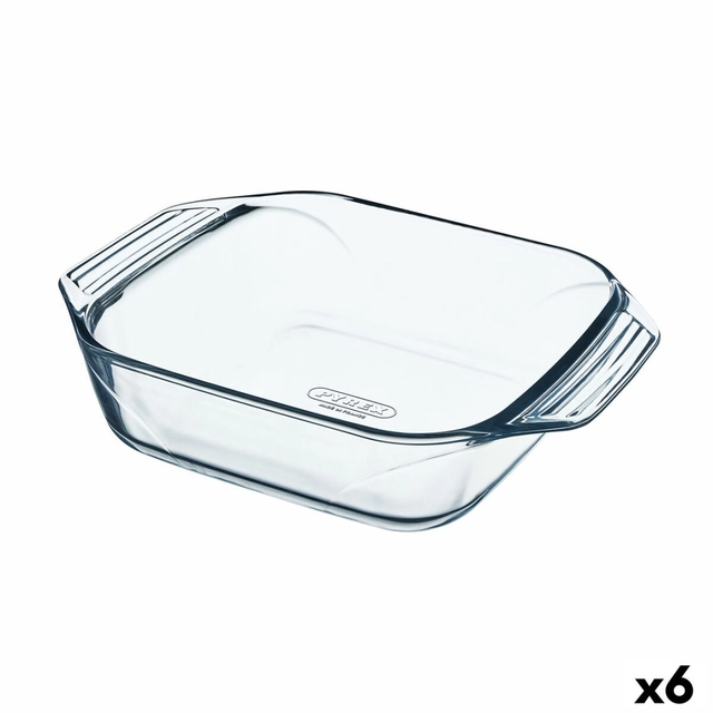 Neodolatelný kuchyňský talíř Pyrex Čtvercové průhledné sklo 6 Kusů 29,2 x 22,7 x 6,8 cm