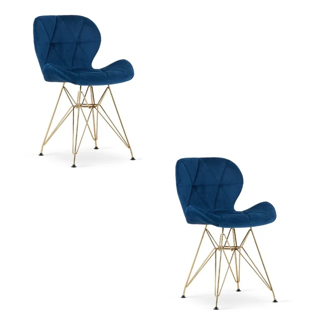 NEST chair - grant velvet / golden legs x 2