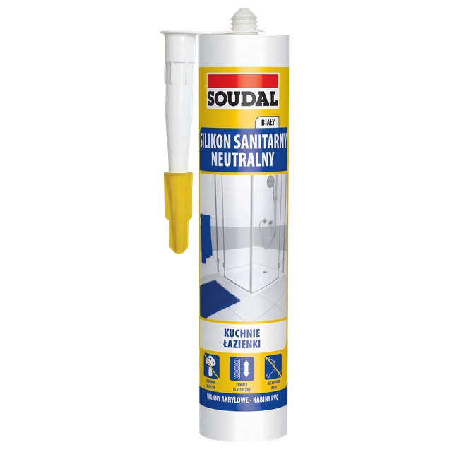 Neutrální sanitární silikon Soudal bílý 280 ml