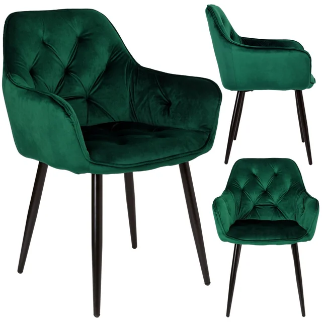 NEVADA Velvet tumši zaļš samta krēsls