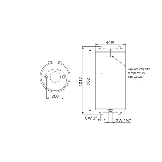 NIBE UKV 100 buffer colgante NIBE 100l aislado