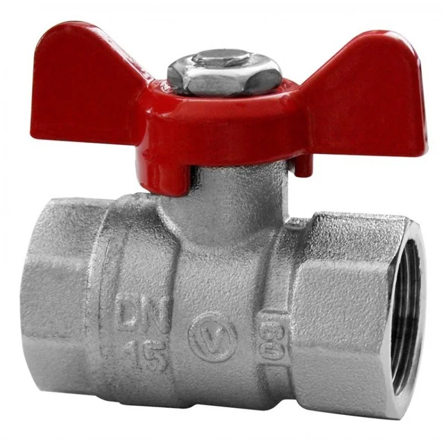 Nickel plated ball valve with aluminium butterfly choke (MAl) (N-N version) ONYX 1 cal