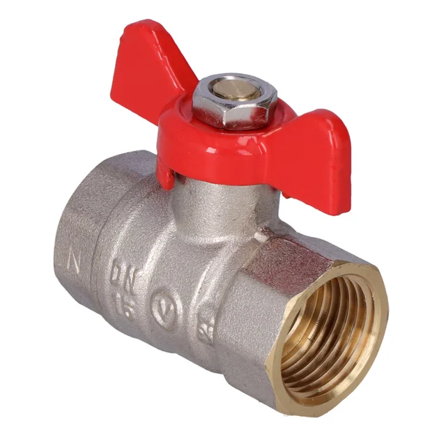 Nickel plated ball valve with aluminium butterfly choke (MAl) (N-N version) ONYX 1/2 cal.