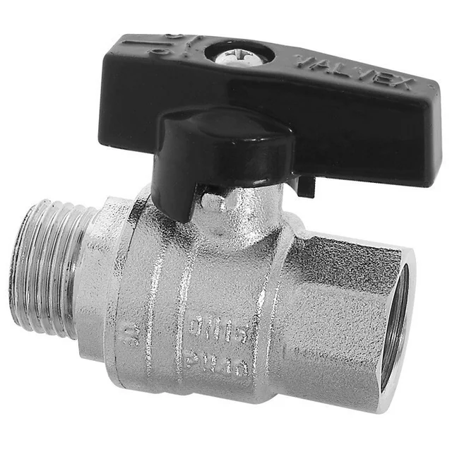 Nickel plated ball valve with aluminium butterfly choke (MAl) (N-W version) TRYTON 1/2 cal.