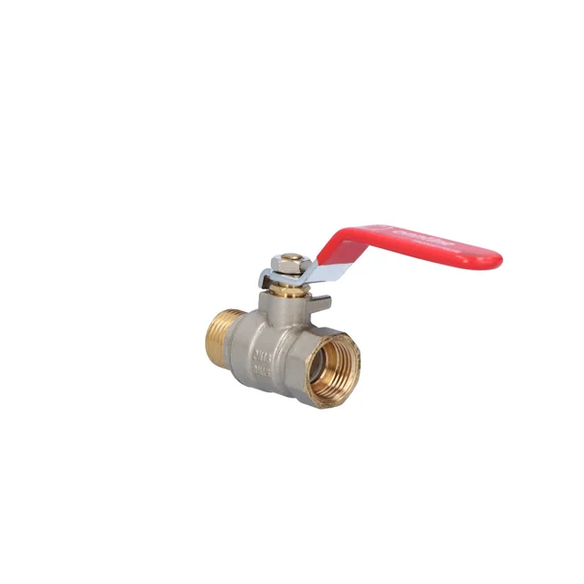 Nickel plated standard ball valve with choke, PN16, 1/2 inch PN16 with steel lever, version N-W,16 bar/120C