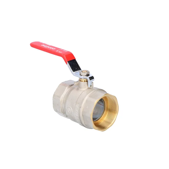 Nickel plated standard ball valve with gland, PN16, 2 inch PN16 with steel lever, version N-N,16 bar/120C