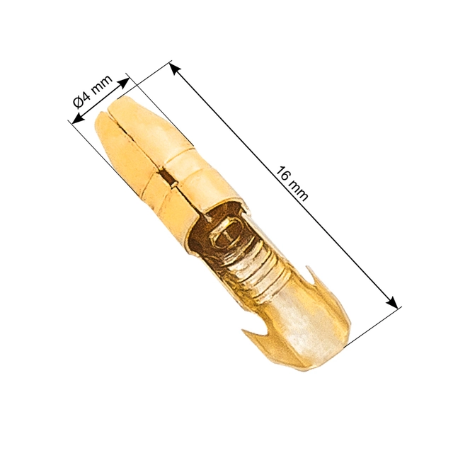 Niet-geïsoleerde mannelijke connector 4,0/16