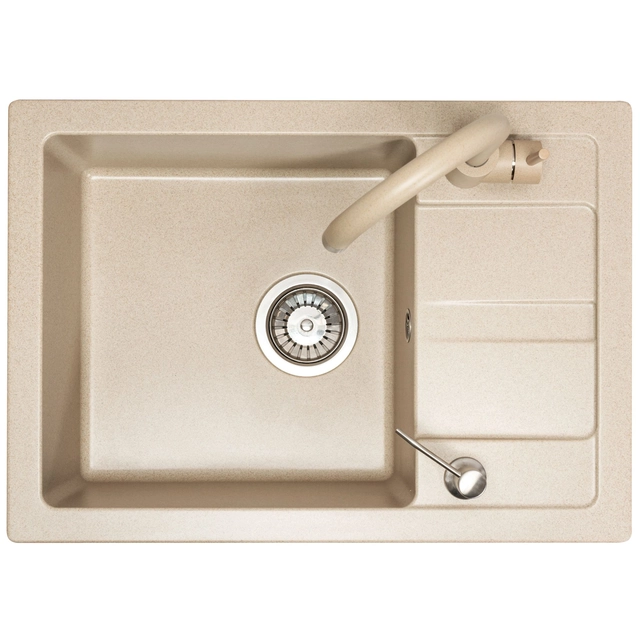 Nils gespikkelde beige granieten spoelbak 5w1