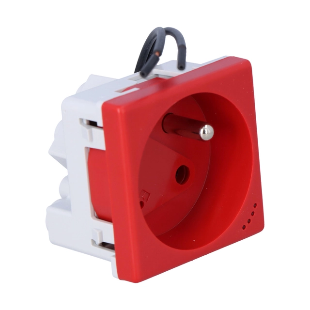 Ninho K45 DATA chaveado, aterrado 16A/230V~, com indicador de energia, vermelho