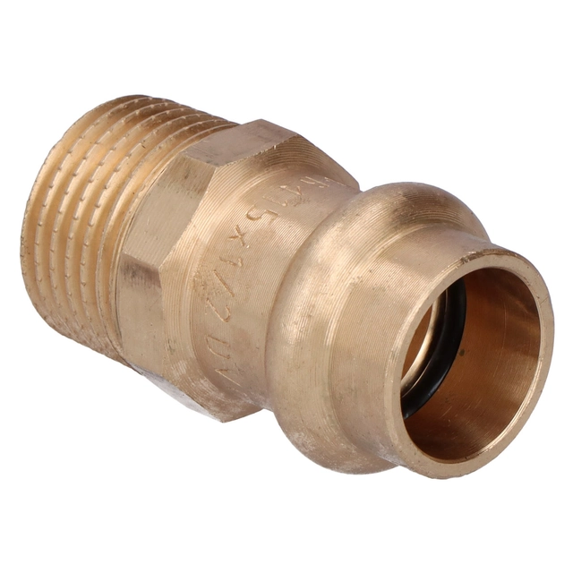 Niplu adaptor, filet exterior,15x1/2 bronz B Press