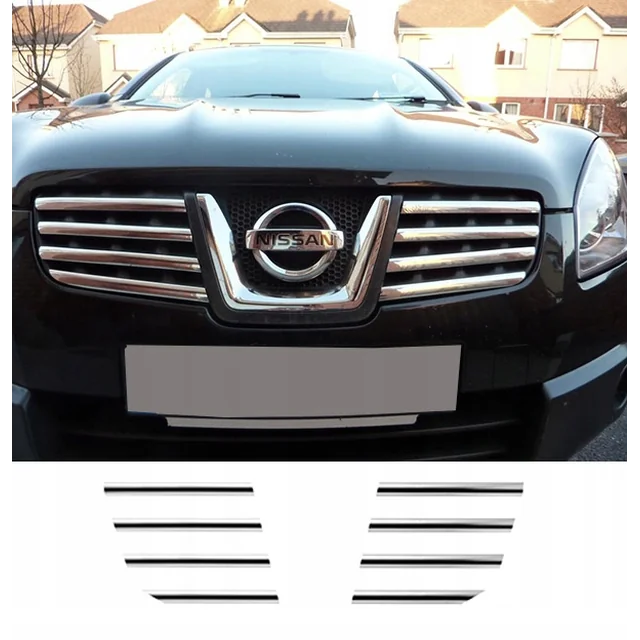 NISSAN QASHQAI +1 +2 Grilis CHROME JUOSTOS Chromuotas