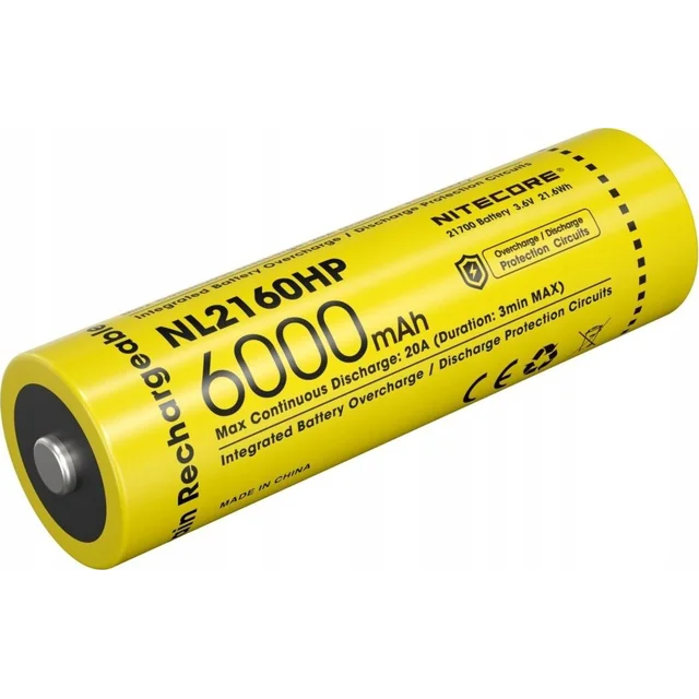 Nitecore Batterie Nitecore 21700 6000mAh Haute performance