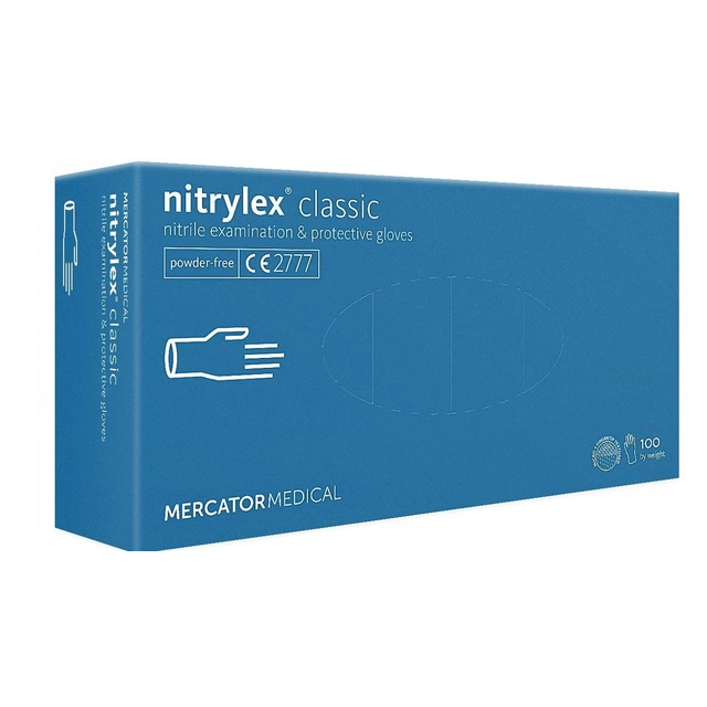 Nitrylex classic blue MERCATOR rukavice 100szt. vel.L