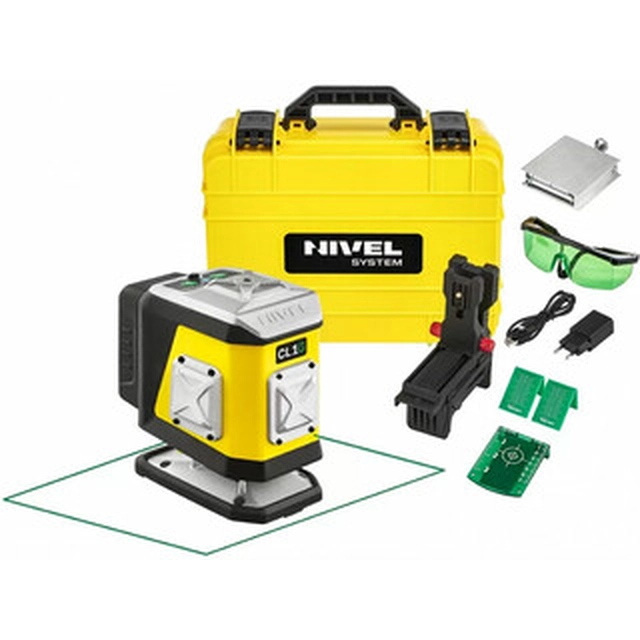 Nivel System CL1G 1x360 Green line laser Effective beam with signal interceptor: 0 - 70 m | 1 x 4 Ah battery + charger | In a suitcase