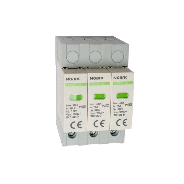 NOARK 112906 SPD surge arrester Ex9UEP, type II,1000 VDC,3 modules wide, for ungrounded PV systems