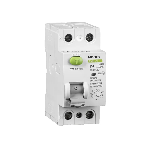 NOARK Disyuntores de corriente residual Ex9L-N 2P 25A tipo A 30mA 108349